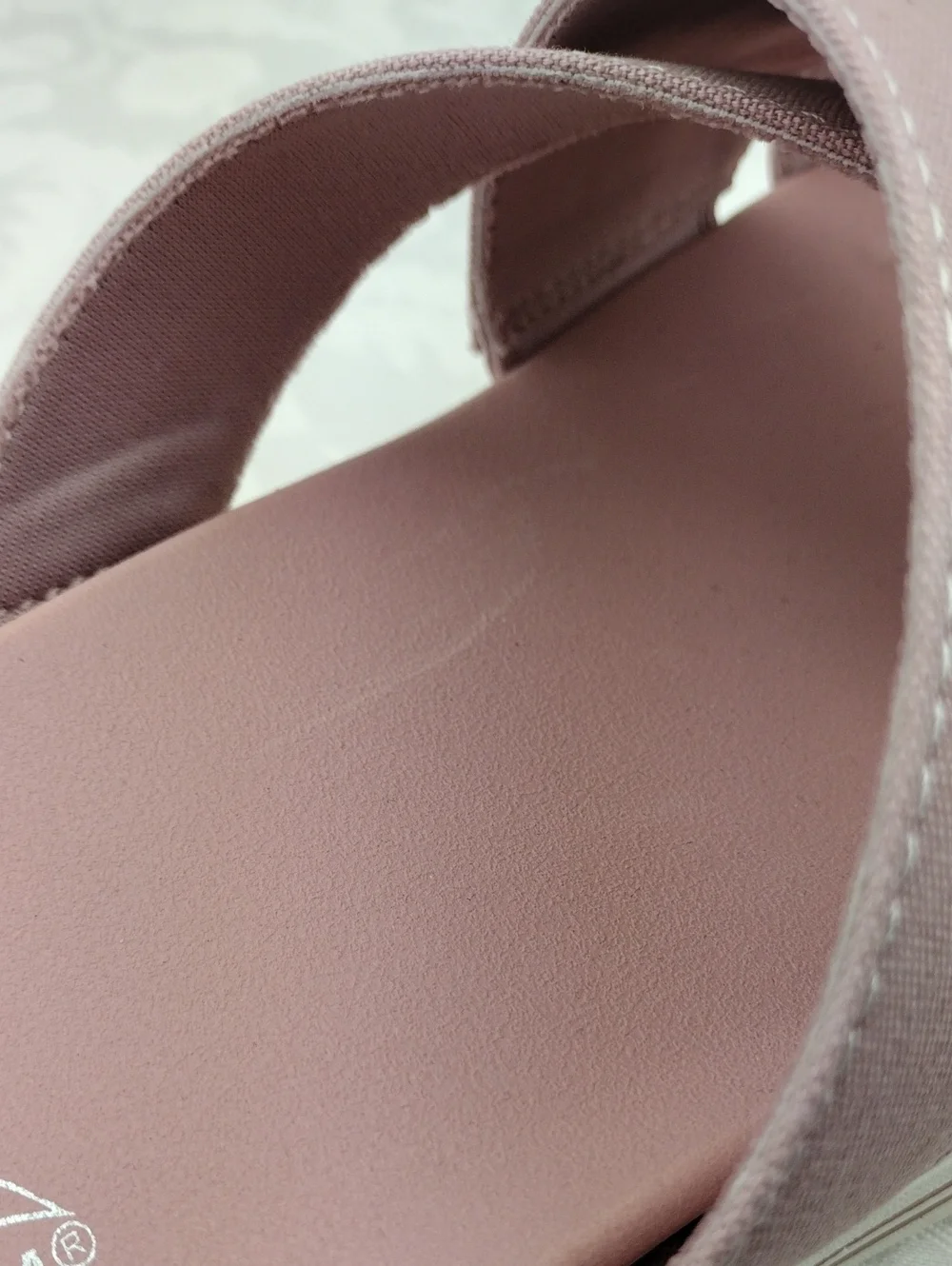 Skechers Arch Fit Daylily Mauve Canvas Crossband Open Toe Mid Sole Arcade Sandal